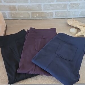 Athleta Black and Purple Leggings Set